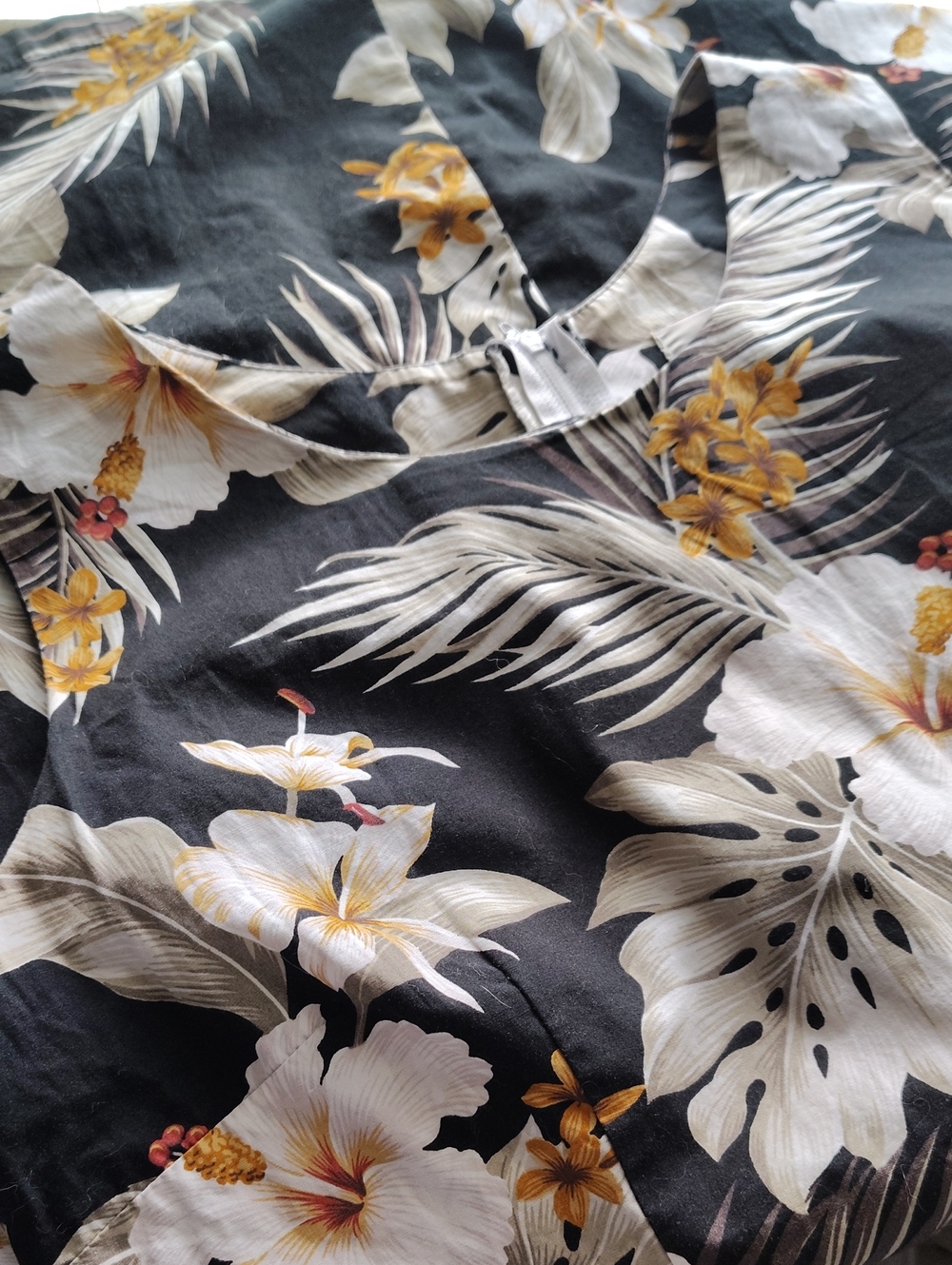 Vintage Pacific Legend Hawaiian Floral Shift Dress Black 2XL - Picture 4 of 4